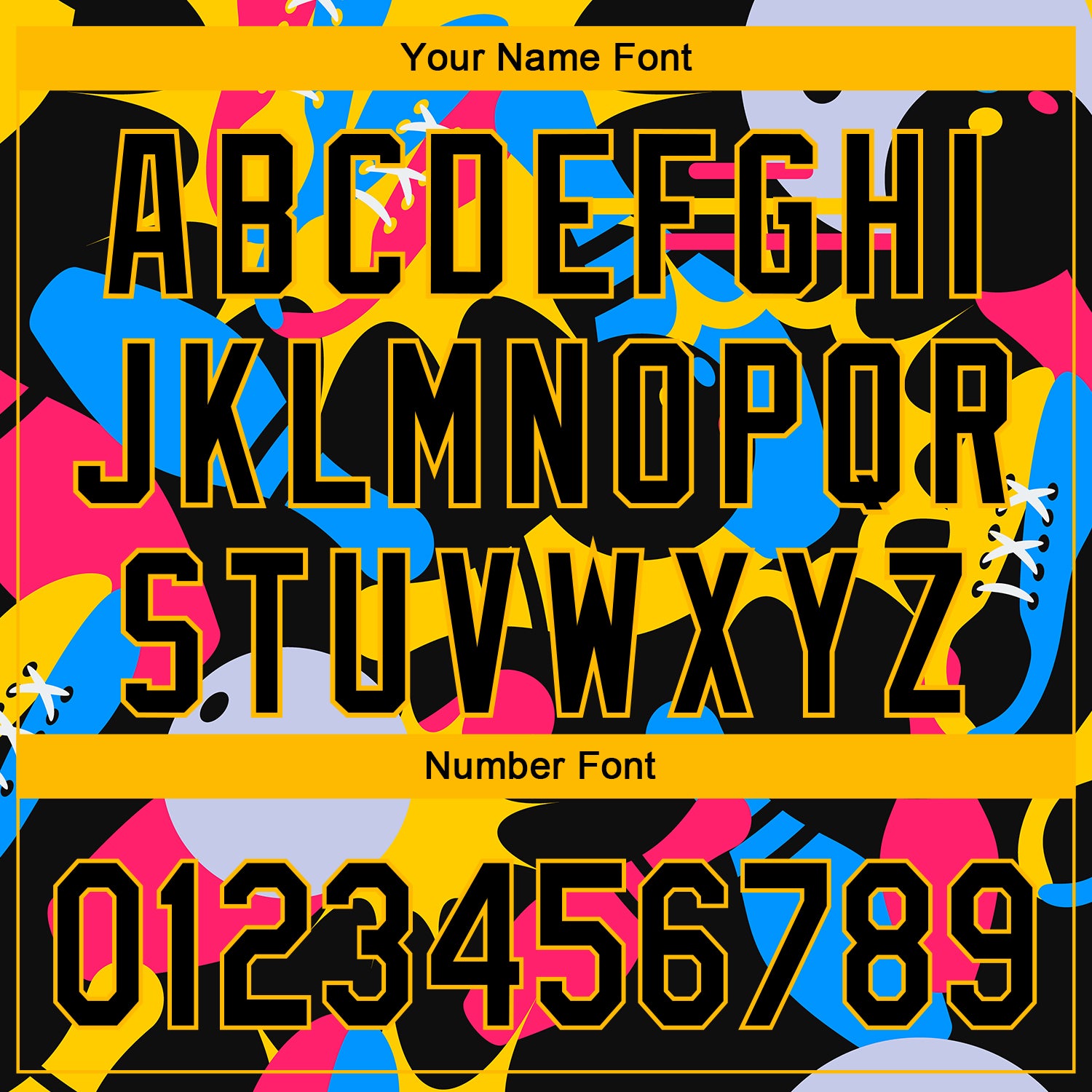 Custom Black Yellow 3D Pattern Design Bowling Authentic Jersey - Image 5