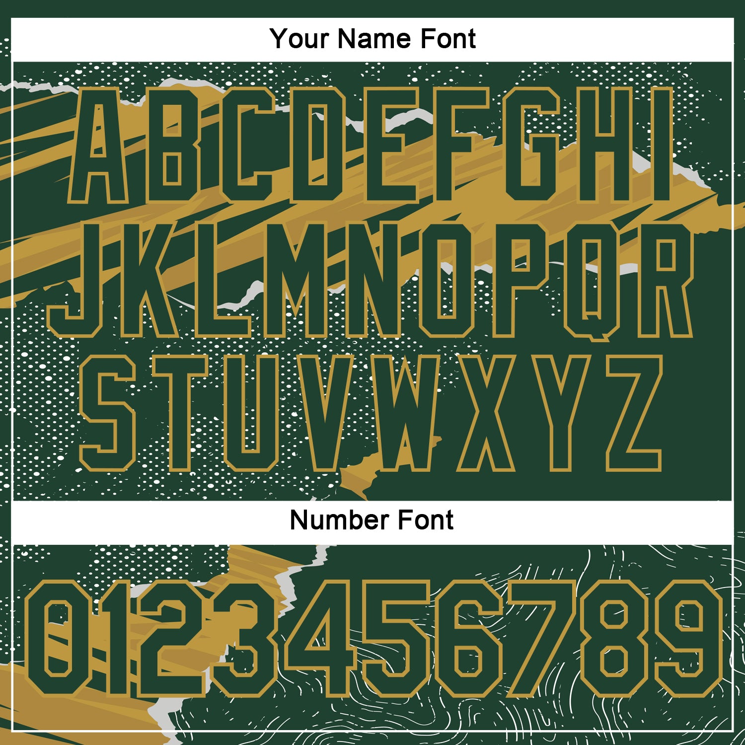 Custom Stitched Green Old Gold 3D Pattern Design Torn Paper Style Sports Pullover Sweatshirt Hoodie - Image 4