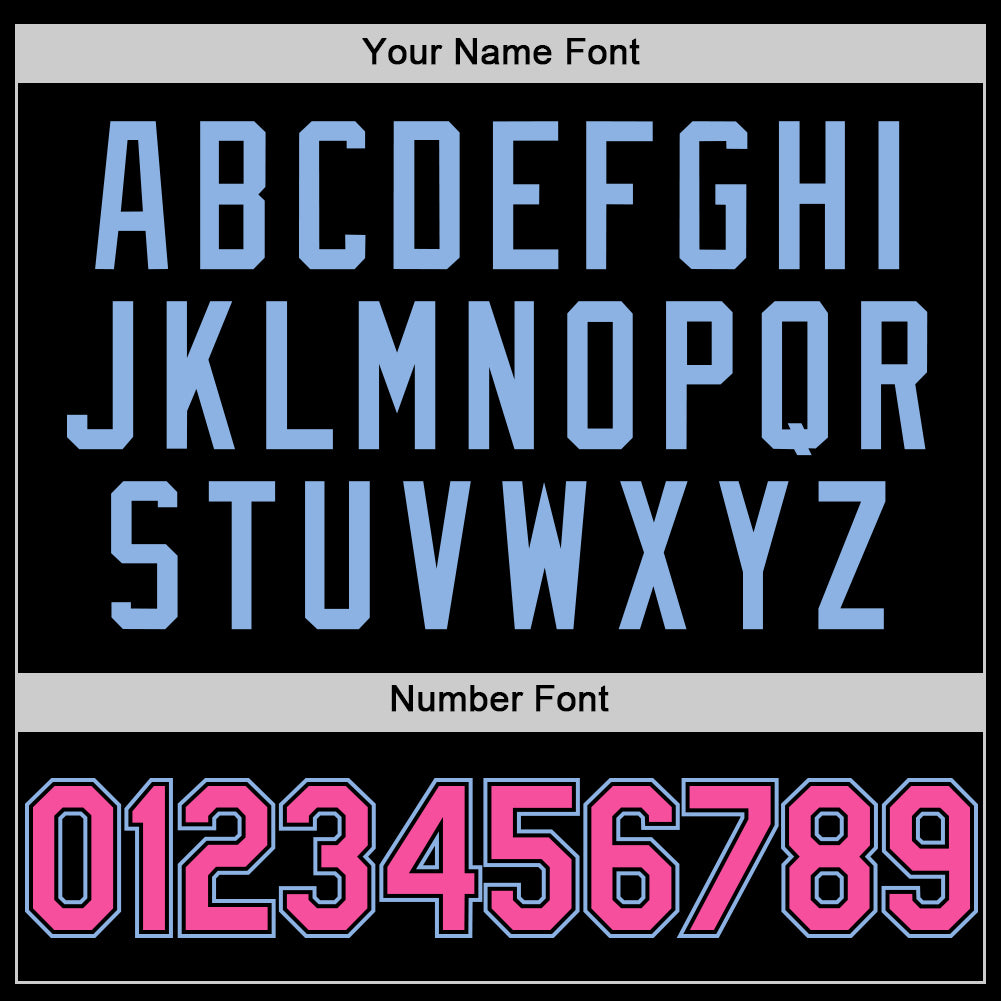 Custom Black Pink-Light Blue Mesh Authentic Throwback Jersey - Image 5