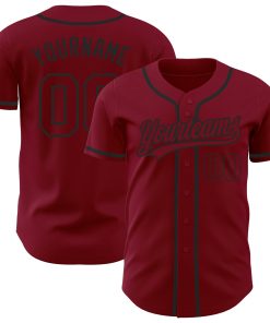Custom Crimson Crimson-Black Authentic Jersey