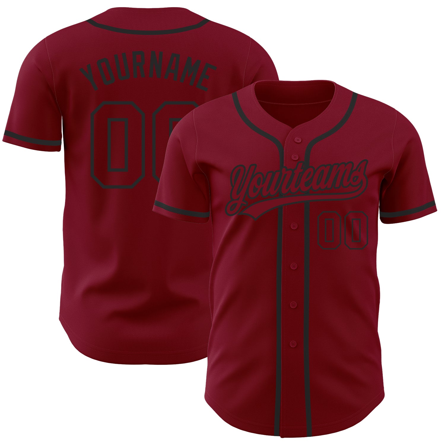 Custom Crimson Crimson-Black Authentic Jersey