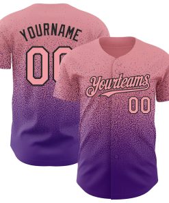 Custom Medium Pink Purple-Black Authentic Fade Fashion Jersey