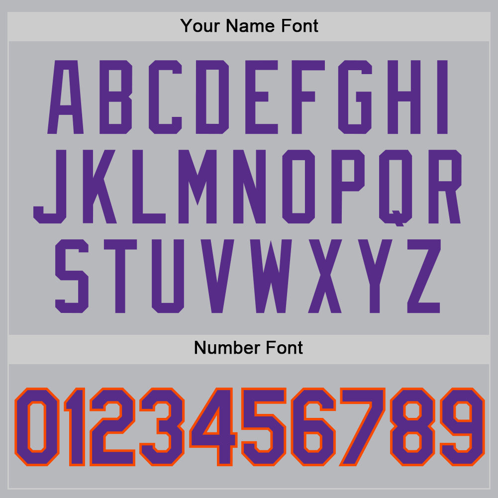 Custom Gray Purple-Orange Authentic Throwback Jersey - Image 5