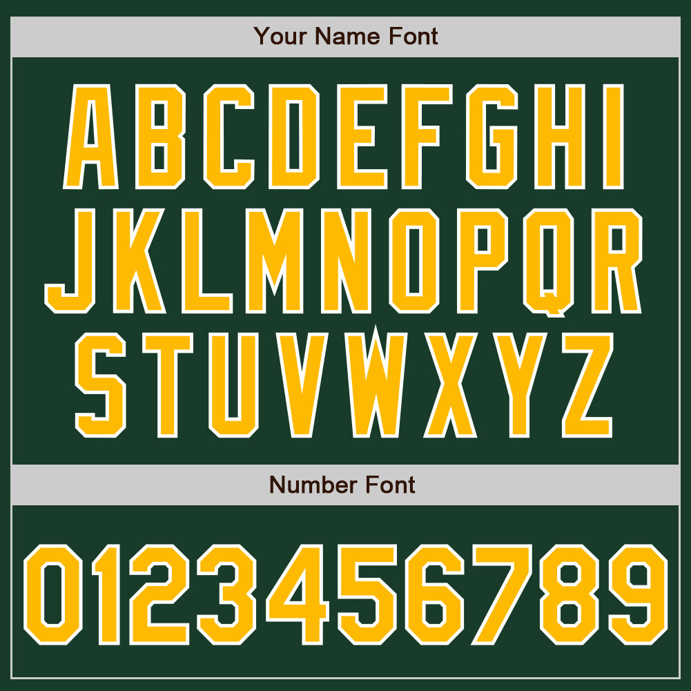 Custom Green Gold-White Bomber Full-Snap Varsity Letterman Jacket - Image 5