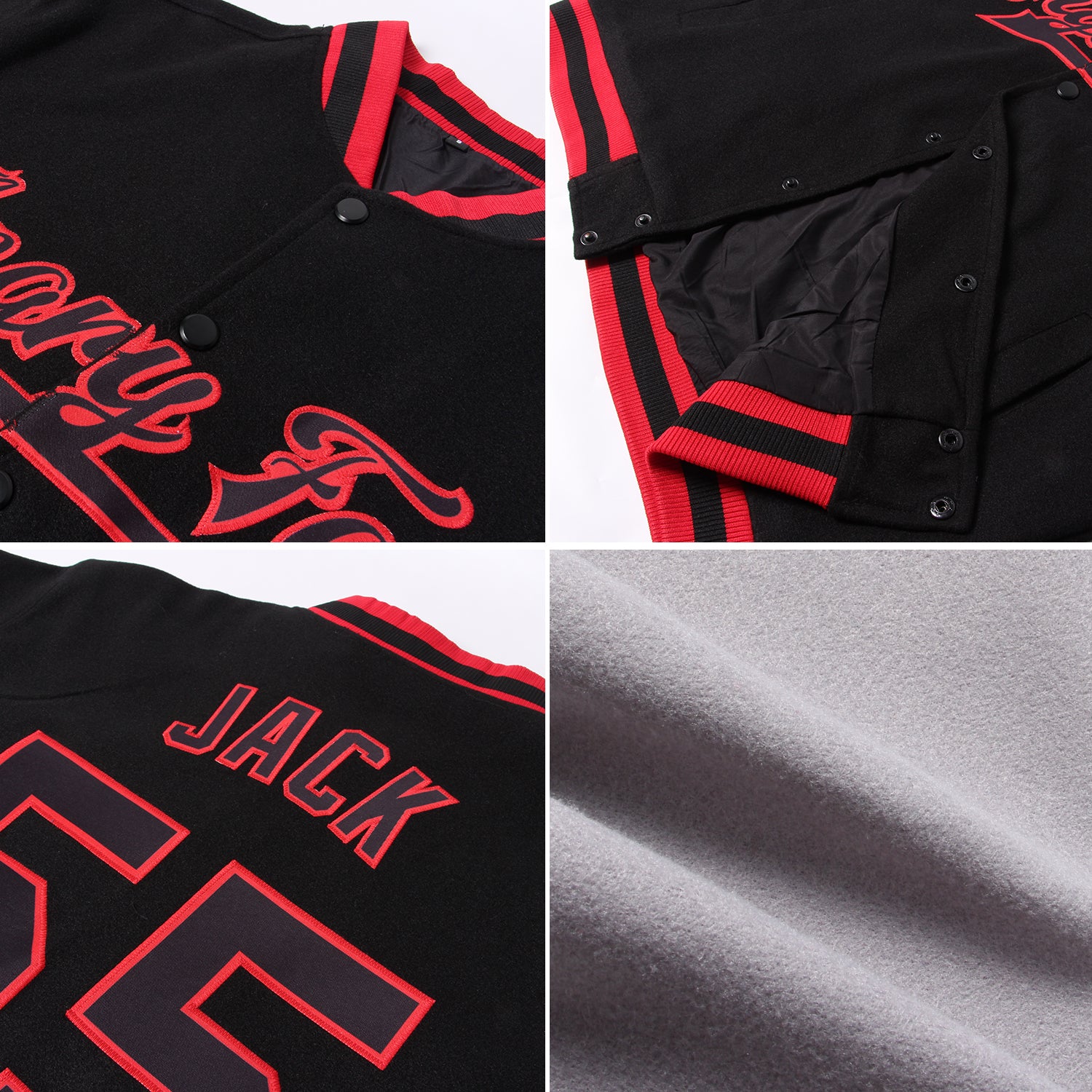 Custom Gray Teal-White Bomber Full-Snap Varsity Letterman Jacket - Image 2