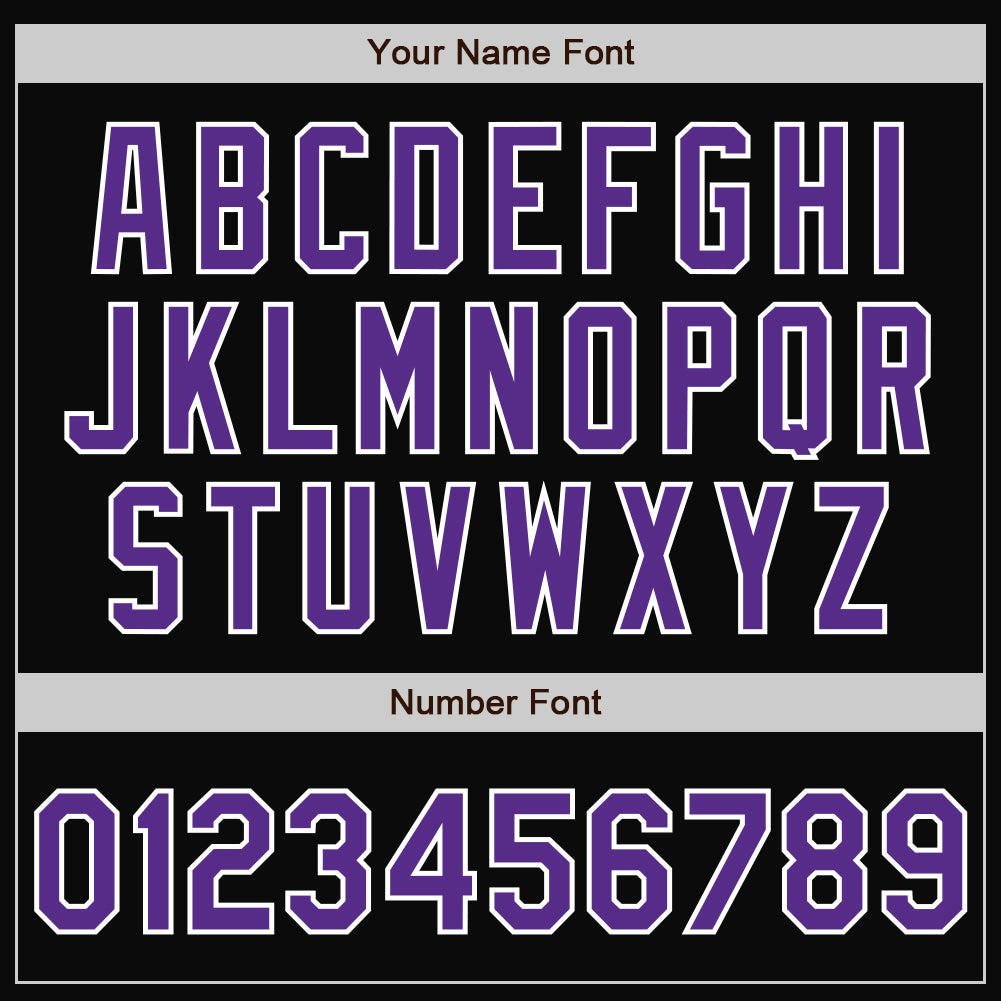 Custom Black White Pinstripe Purple Bomber Full-Snap Varsity Letterman Jacket - Image 5