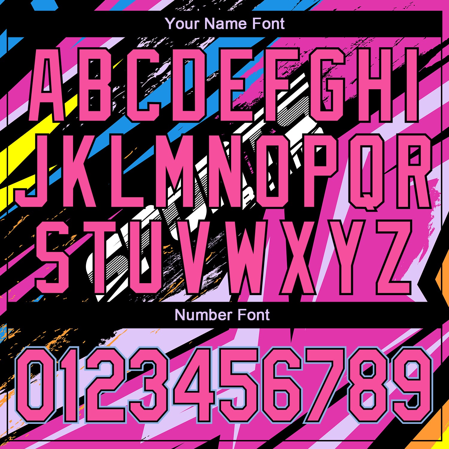 Custom Graffiti Pattern Pink Black-Light Blue Sports 3D Bomber Full-Snap Varsity Letterman Jacket - Image 5