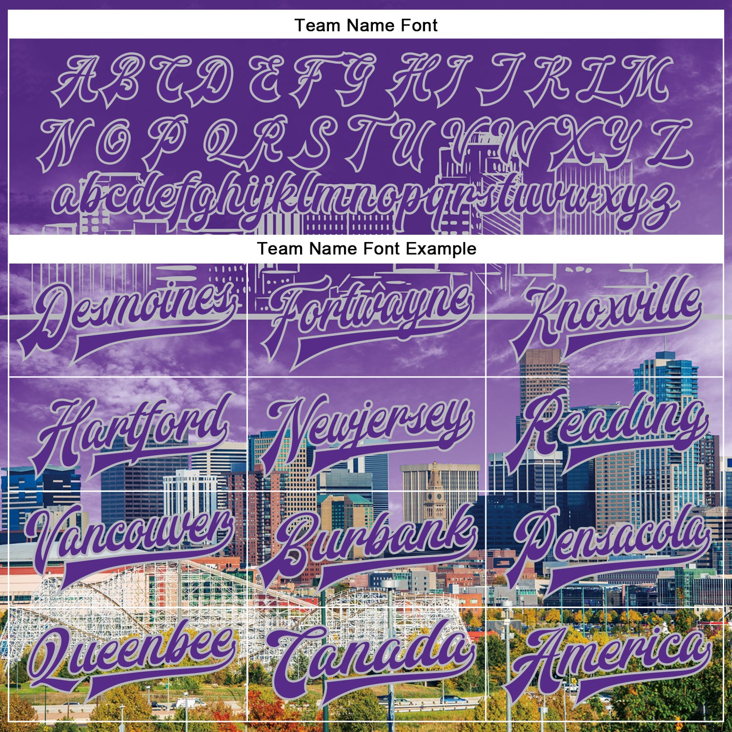 Custom Purple Gray Denver Colorado City Edition 3D Bomber Full-Snap Varsity Letterman Jacket - Image 4