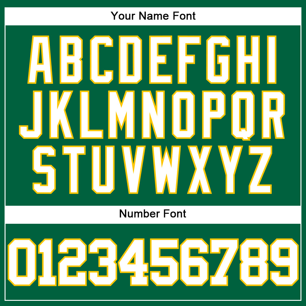 Custom Kelly Green White-Yellow Mesh Authentic Throwback Jersey - Image 5