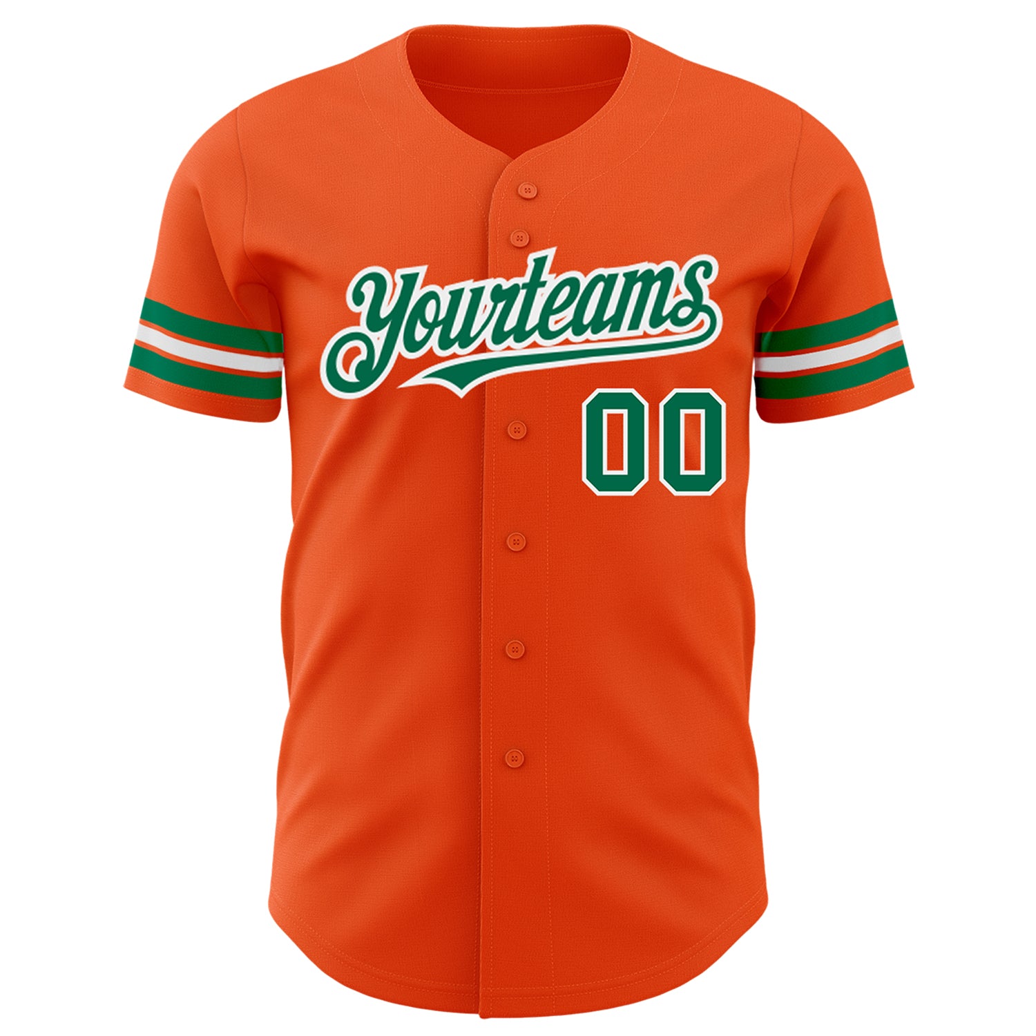 Custom Orange Kelly Green-White Authentic Jersey - Image 2