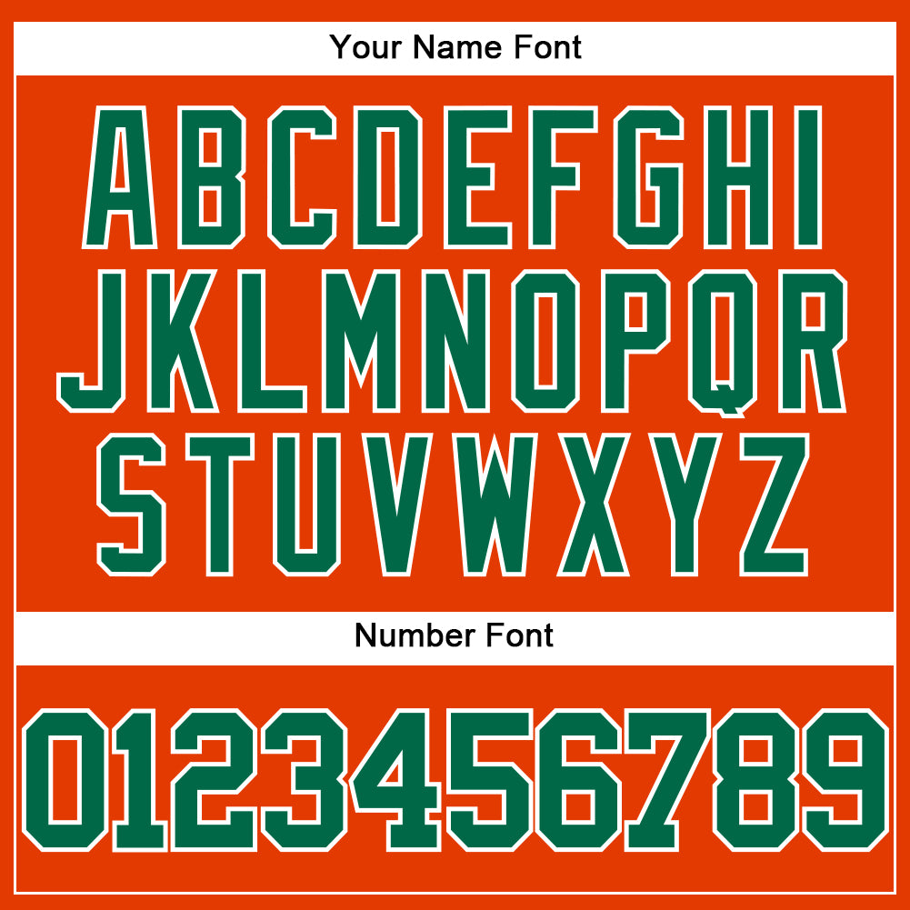 Custom Orange Kelly Green-White Authentic Jersey - Image 5