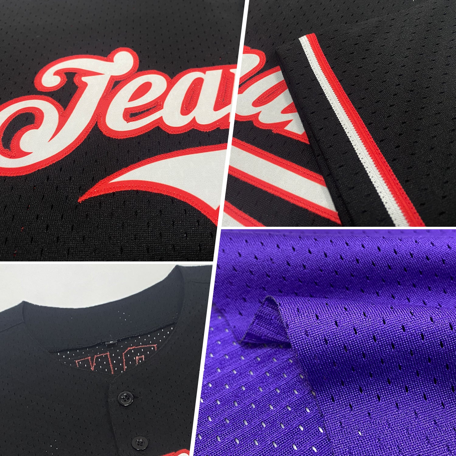 Custom Purple Black-Gray Mesh Authentic Throwback Jersey - Image 2
