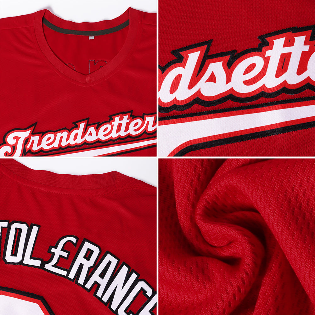 Custom Red Red-Green Authentic Jersey - Image 6