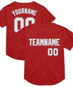 Custom Red White-Gray Mesh Authentic Throwback Jersey