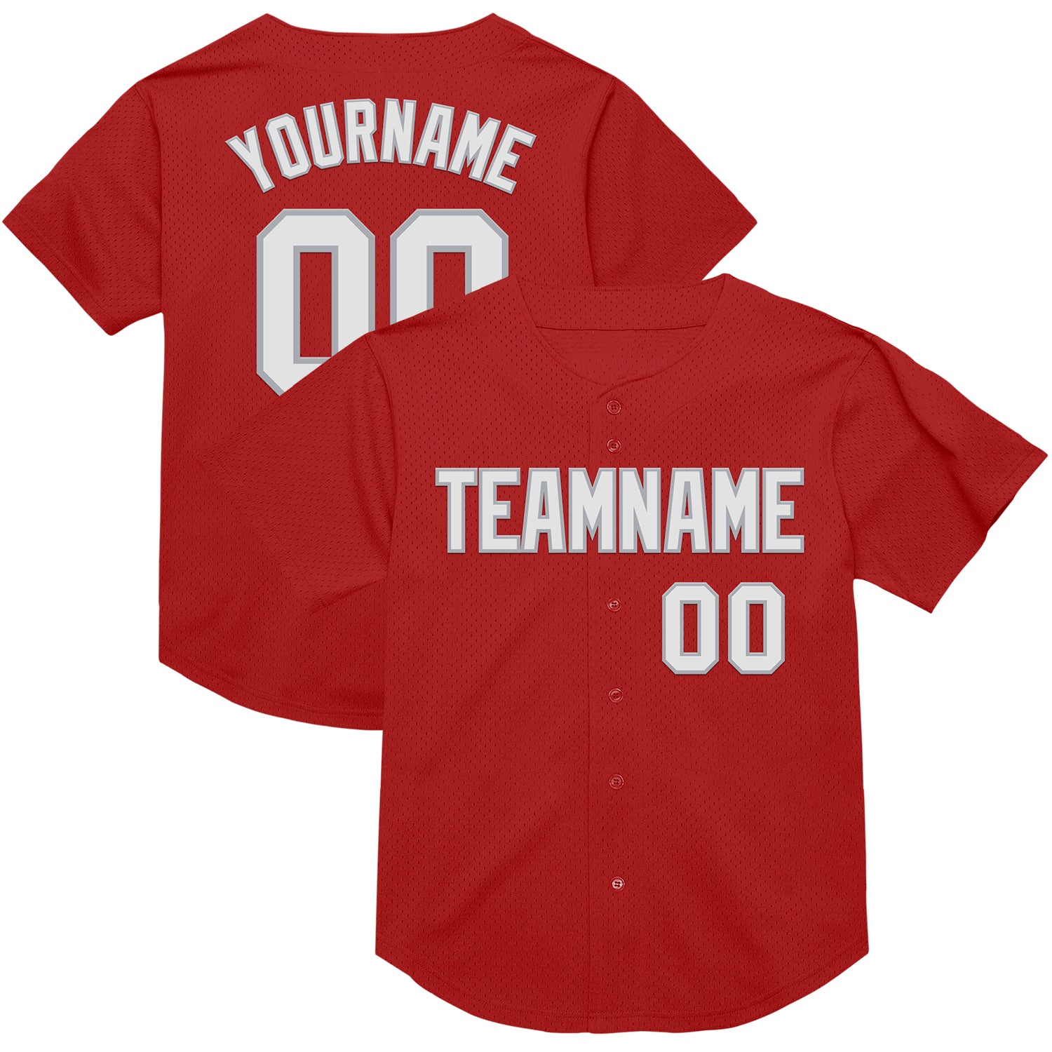 Custom Red White-Gray Mesh Authentic Throwback Jersey