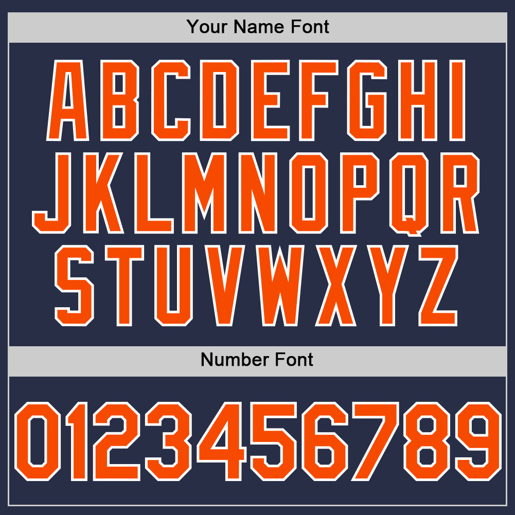 Custom Navy Orange-White Authentic Sleeveless Jersey - Image 4