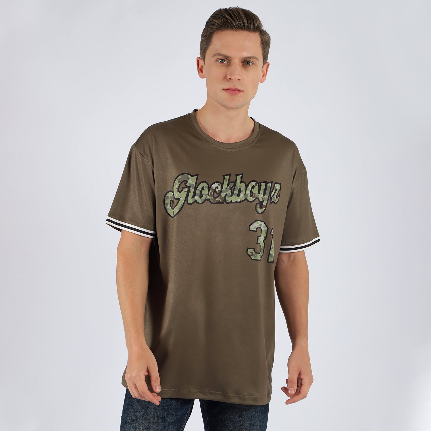 Custom Olive Camo-Black Performance Salute To Service T-Shirt - Image 2