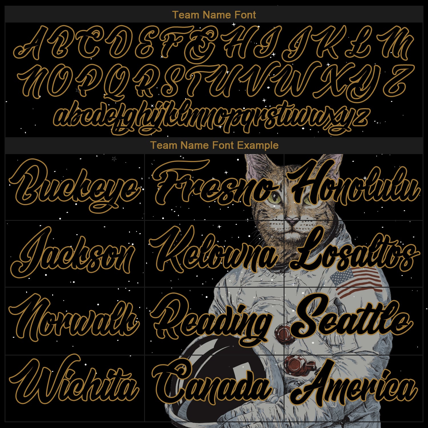 Custom Black Black-Old Gold 3D Pattern Design Astronaut Authentic Jersey - Image 4