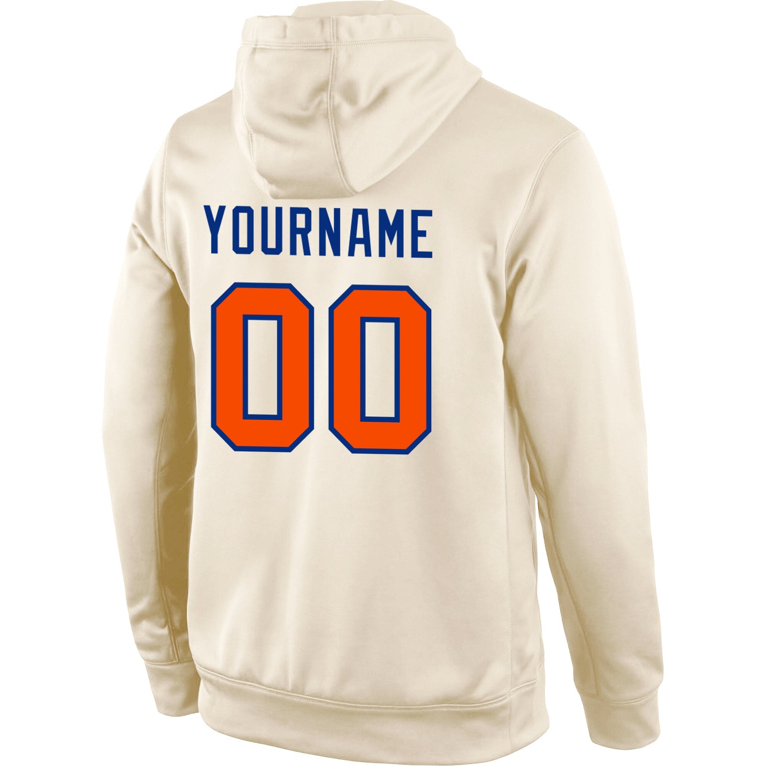 Custom Stitched Cream Orange-Royal Sports Pullover Sweatshirt Hoodie - Image 3