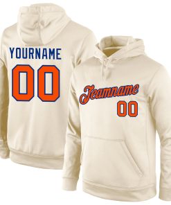 Custom Stitched Cream Orange-Royal Sports Pullover Sweatshirt Hoodie