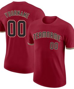 Custom Crimson Black-City Cream Performance T-Shirt