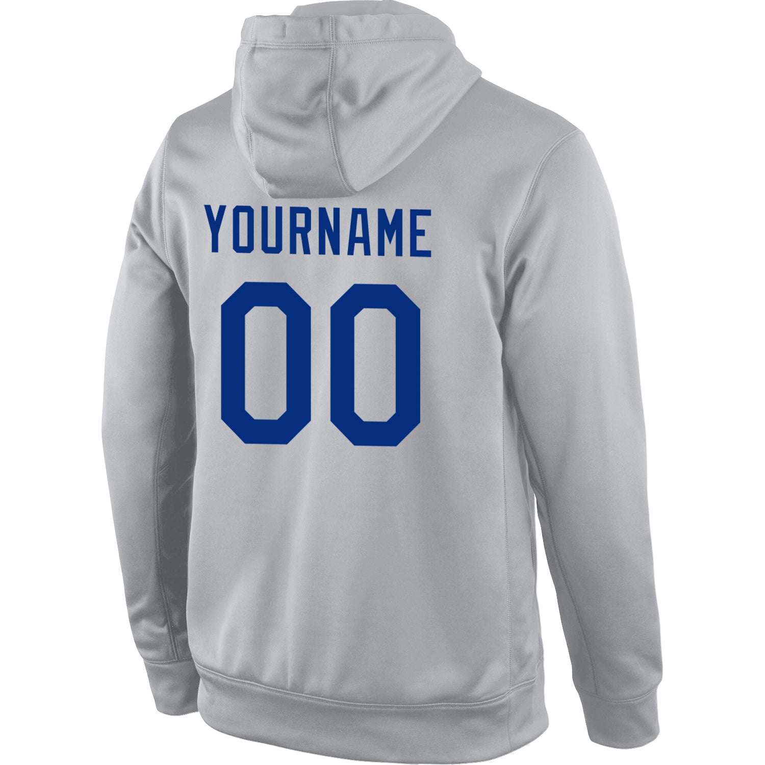 Custom Stitched Gray Royal-Red Sports Pullover Sweatshirt Hoodie - Image 3