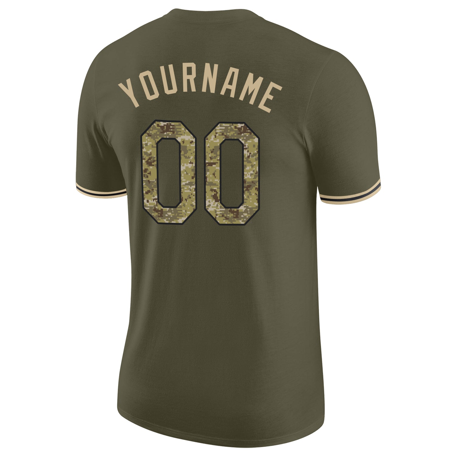 Custom Olive Camo-Black Performance Salute To Service T-Shirt - Image 7