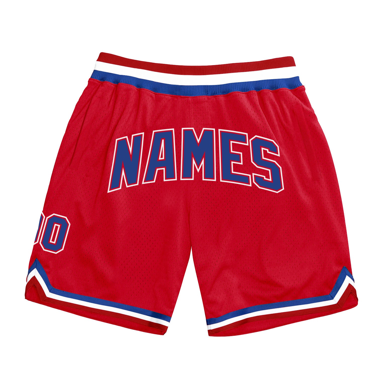 Custom Red Royal-White Authentic Throwback Shorts